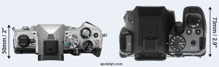 Compare OM-5 versus K-S2 top