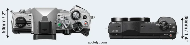 Compare OM-5 versus A5100 top