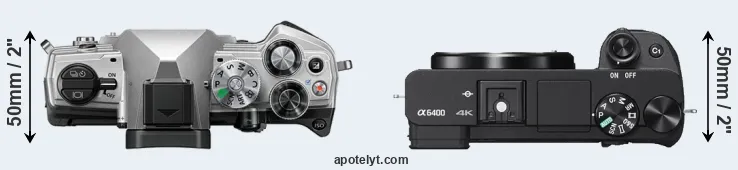 Compare OM-5 versus A6400 top
