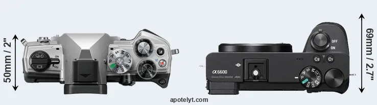 Compare OM-5 versus A6600 top