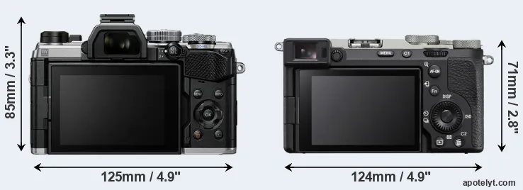 Comparison OM-5 or A7C II rear