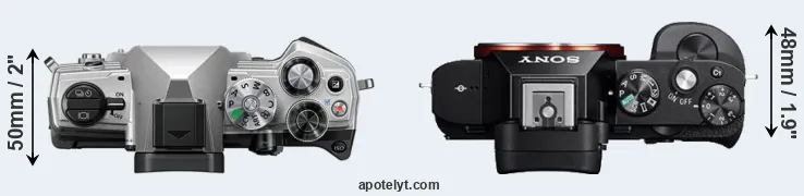Compare OM-5 versus A7R top