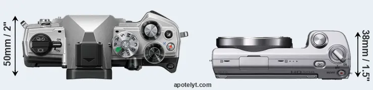Compare OM-5 versus NEX-5 top