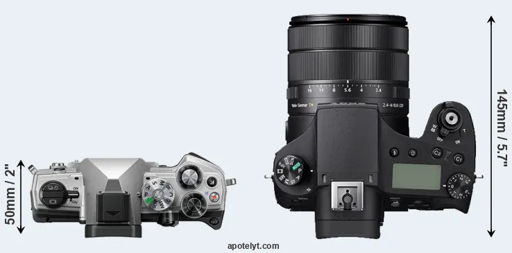 Compare OM-5 versus RX10 IV top