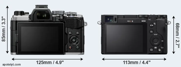 Comparison OM-5 or RX1R III rear
