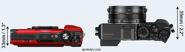 Compare TG-7 versus LX100 top