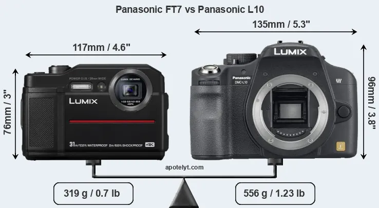 Size Panasonic FT7 vs Panasonic L10