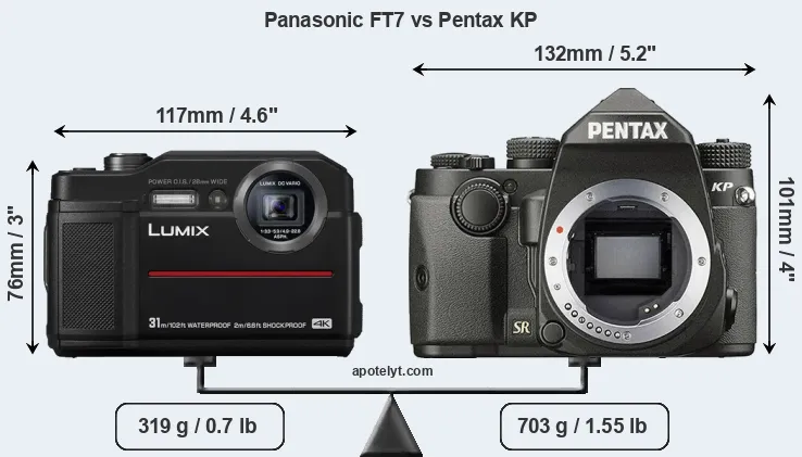 Size Panasonic FT7 vs Pentax KP
