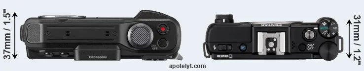 Compare FT7 versus Pentax Q top