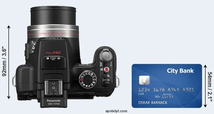 FZ100 versus credit card top view