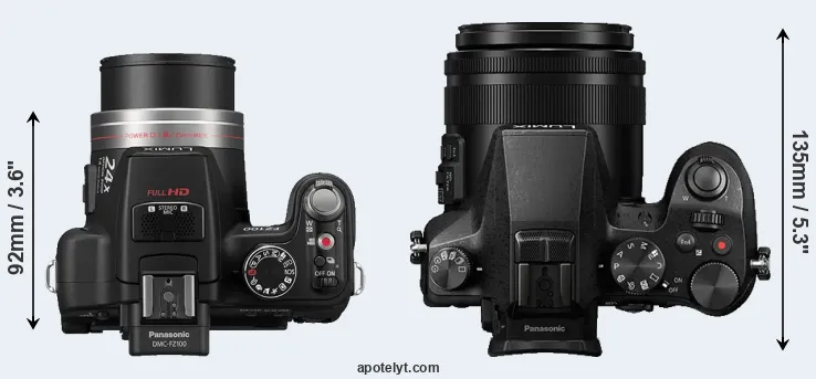Compare FZ100 versus FZ2500 top