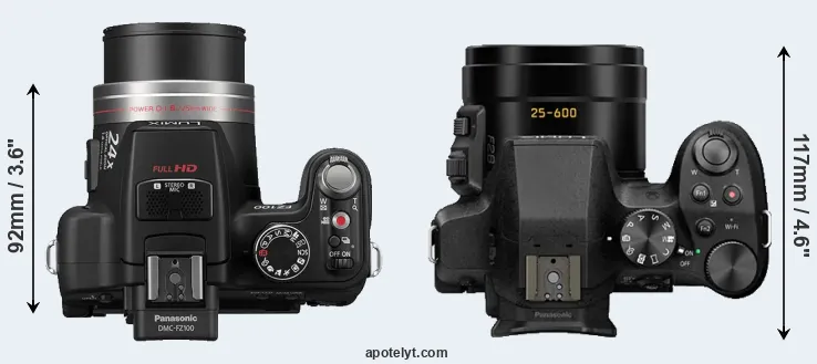 Compare FZ100 versus FZ330 top