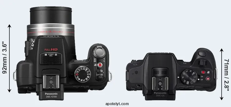 Compare FZ100 versus G6 top