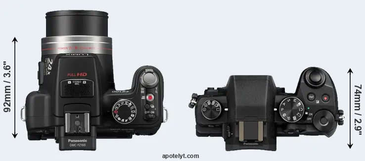 Compare FZ100 versus G80 top