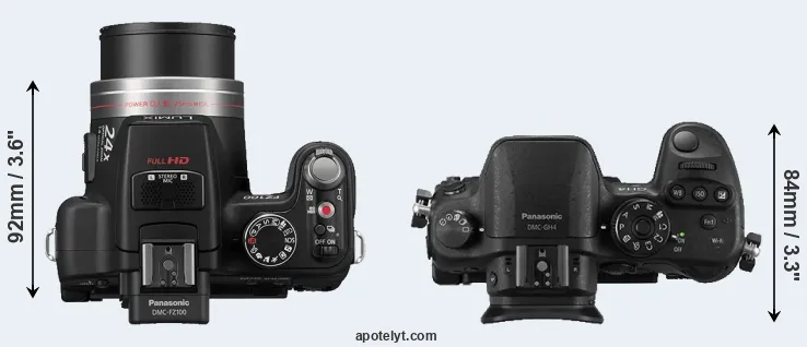 Compare FZ100 versus GH4 top