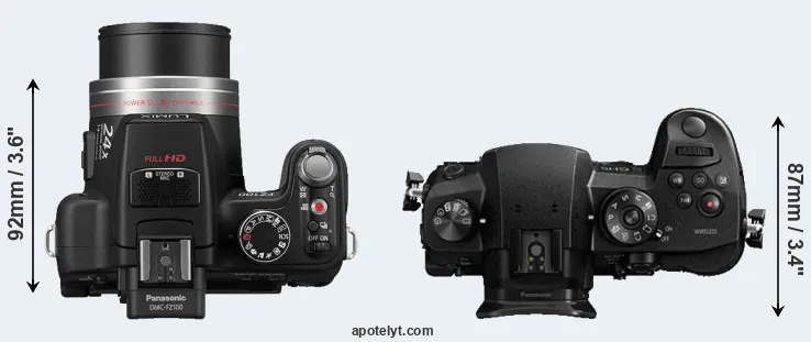 Compare FZ100 versus GH5 top