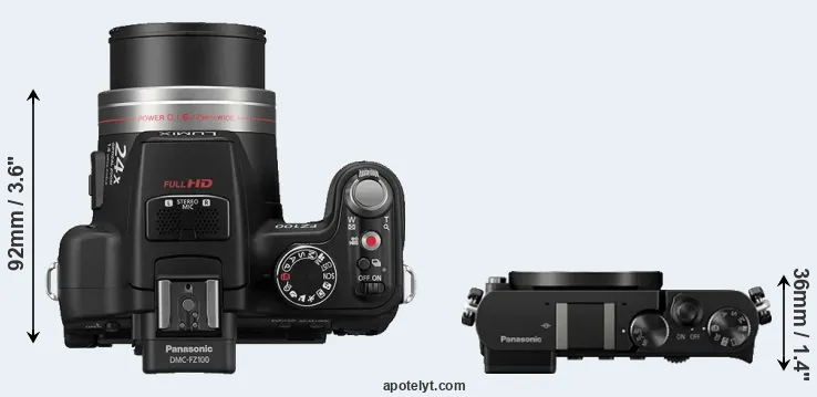 Compare FZ100 versus GM5 top