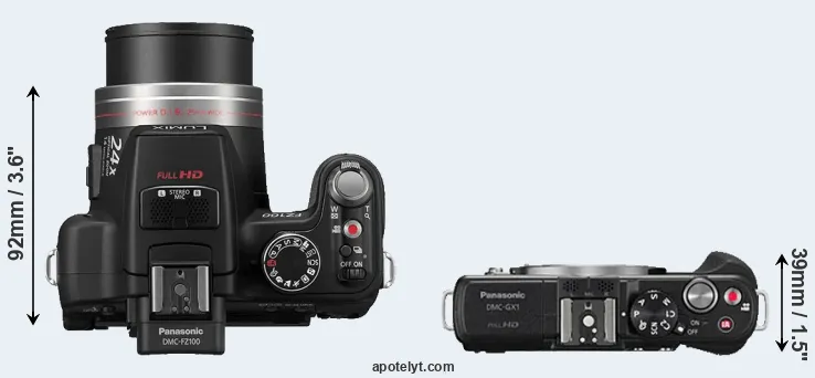 Compare FZ100 versus GX1 top