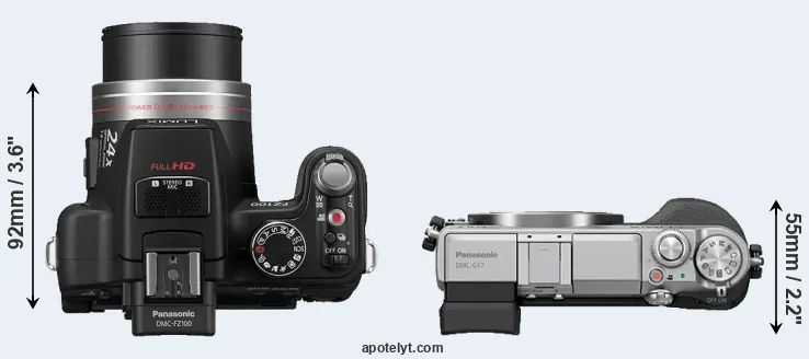 Compare FZ100 versus GX7 top