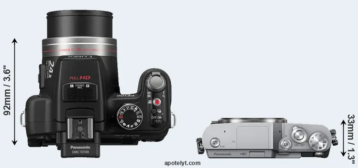 Compare FZ100 versus GX800 top