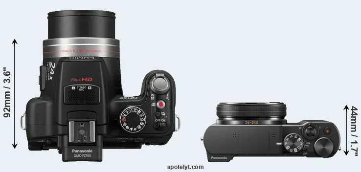 Compare FZ100 versus ZS100 top