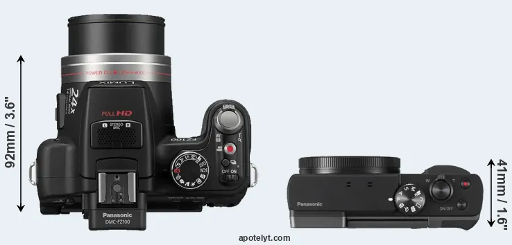 Compare FZ100 versus ZS70 top