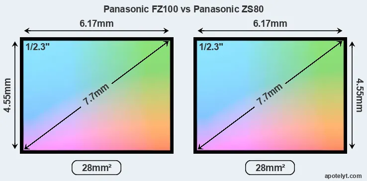 Panasonic FZ100 and Panasonic ZS80 sensor measures