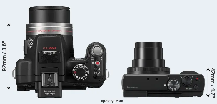 Compare FZ100 versus ZS80 top