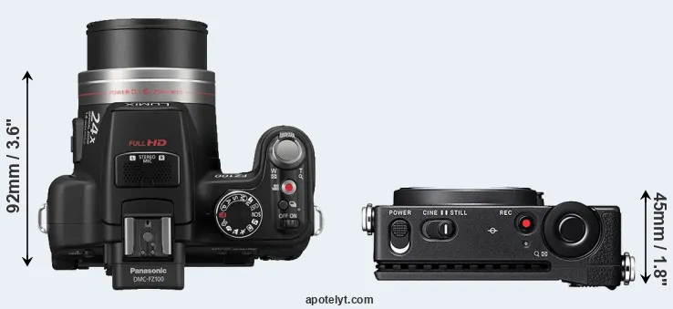 Compare FZ100 versus fp top