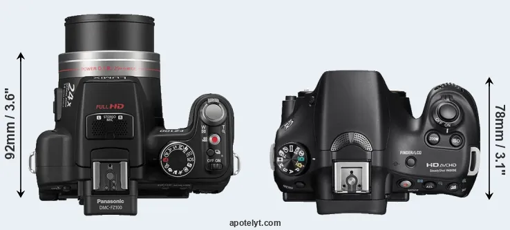 Compare FZ100 versus A58 top