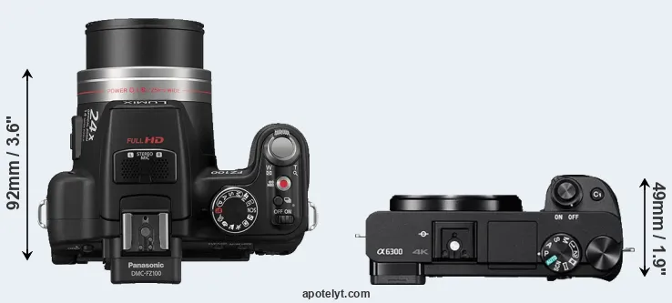 Compare FZ100 versus A6300 top