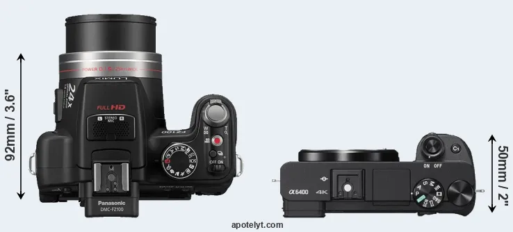 Compare FZ100 versus A6400 top