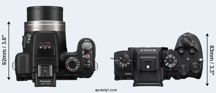 Compare FZ100 versus A9 III top