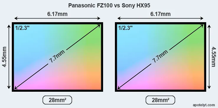 Panasonic FZ100 and Sony HX95 sensor measures