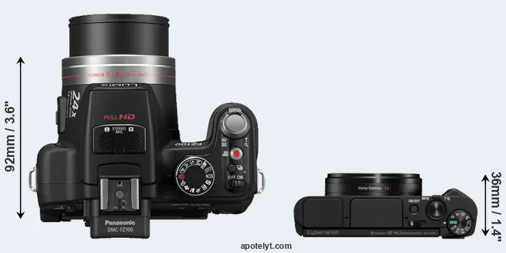 Compare FZ100 versus HX95 top
