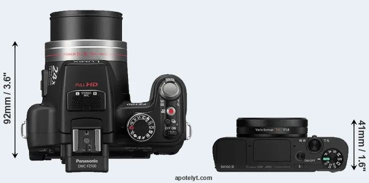 Compare FZ100 versus RX100 IV top