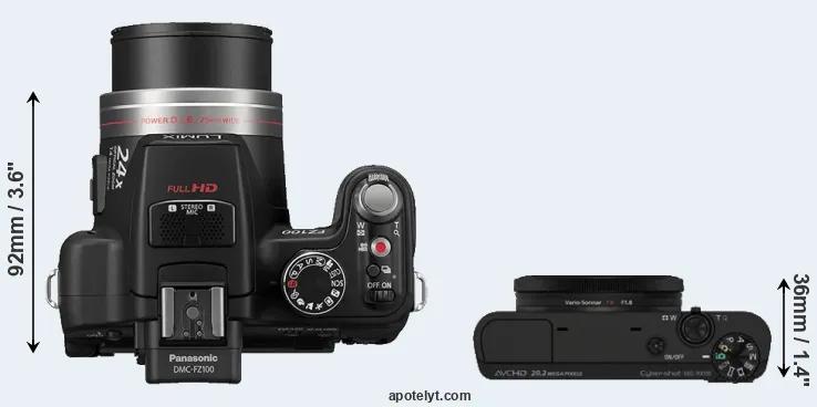 Compare FZ100 versus RX100 top