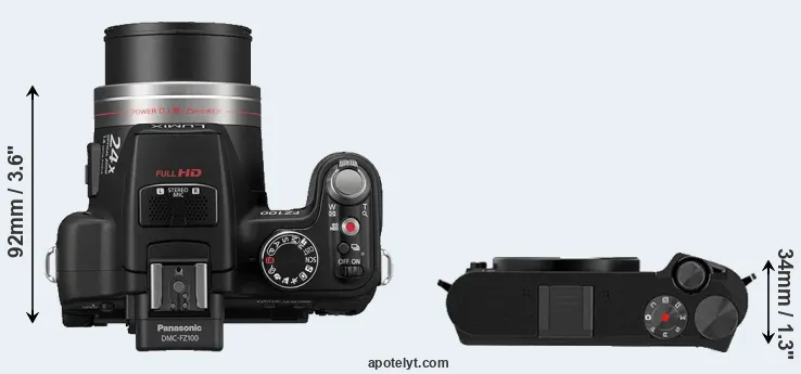 Compare FZ100 versus M1 top