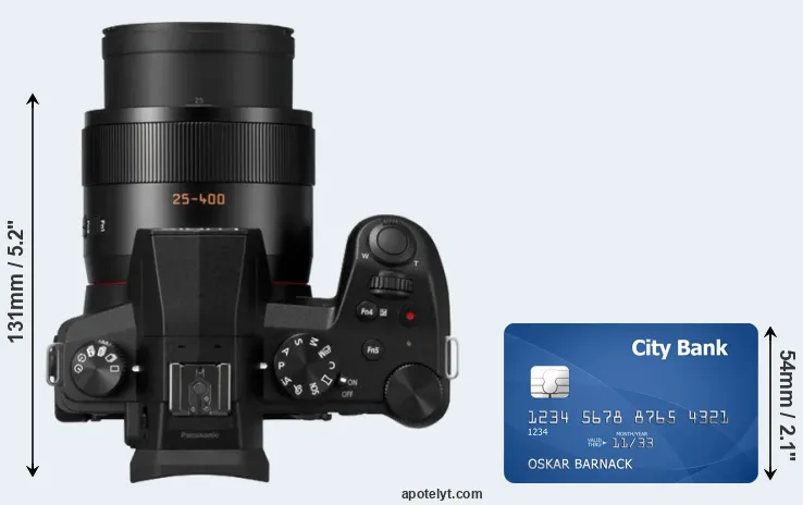 FZ1000 II versus credit card top view
