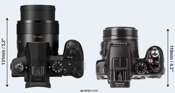 Compare FZ1000 II versus FZ200 top