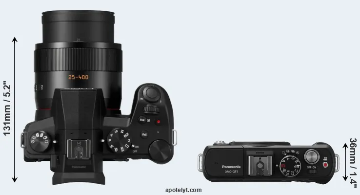 Compare FZ1000 II versus GF1 top