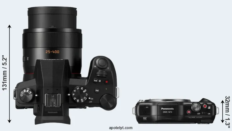 Compare FZ1000 II versus GF3 top