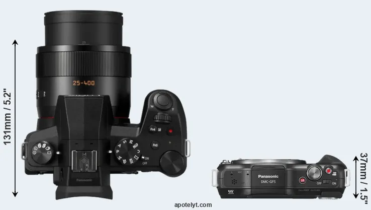 Compare FZ1000 II versus GF5 top