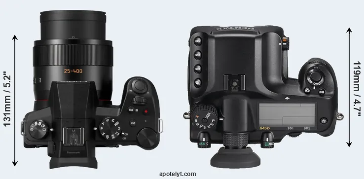Compare FZ1000 II versus 645D top