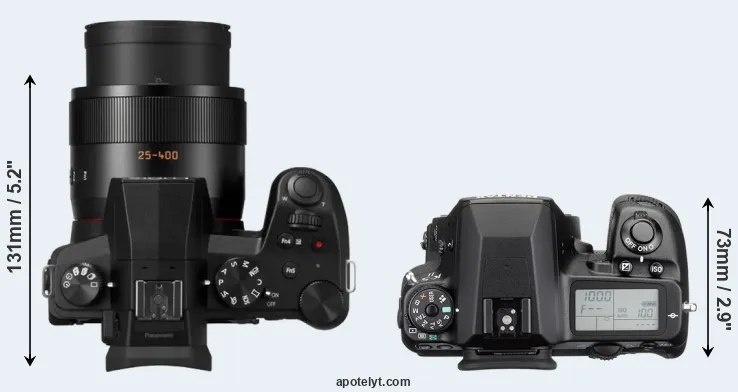 Compare FZ1000 II versus K-5 II top