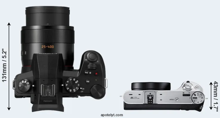 Compare FZ1000 II versus NX500 top