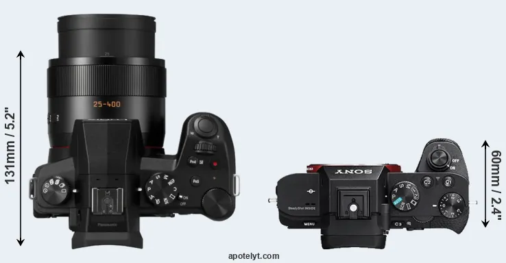 Compare FZ1000 II versus A7 II top