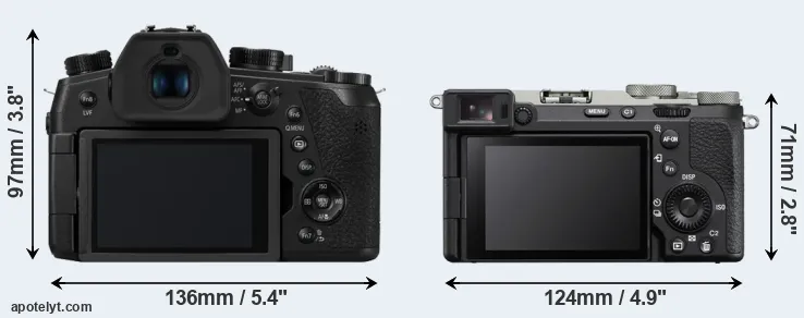 Comparison FZ1000 II or A7C II rear