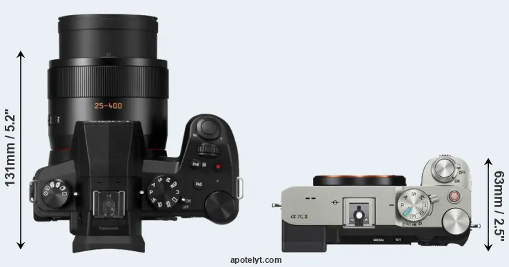 Compare FZ1000 II versus A7C II top