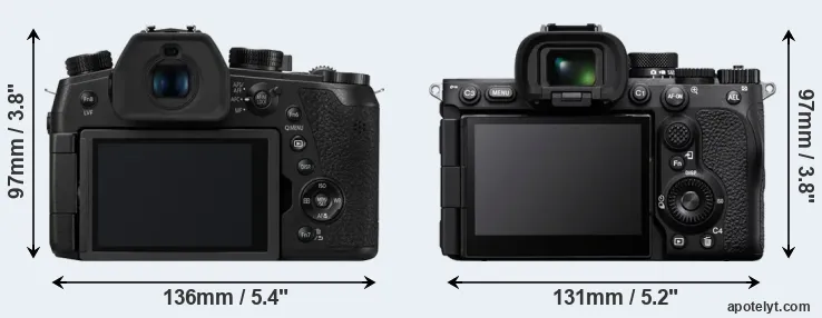 Comparison FZ1000 II or A7R V rear
